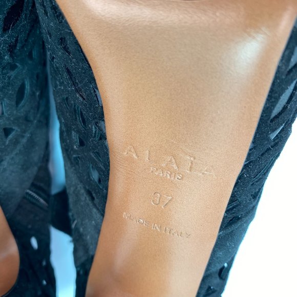 🌷❤️‍🔥SPRING SALE 🔥 FINAL PRICE🌷💥Alaia Black Suede Sandals Heels Pumps 37 - Picture 7 of 7